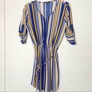 Ups & Downs Half Zip Midi Dress M